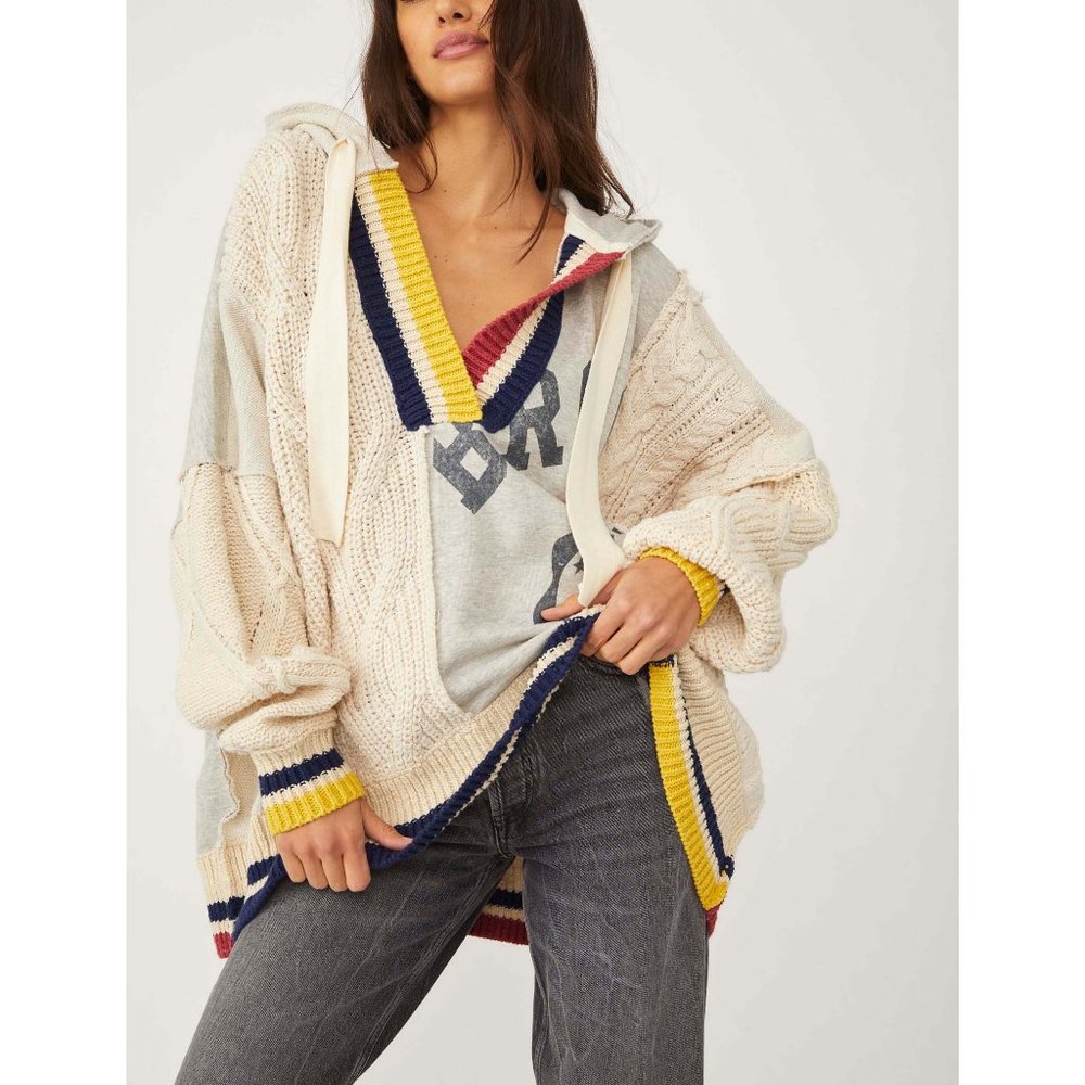 NWT Free People Clash Sweater / Ivory Combo